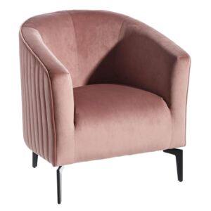 Fotoliu din catifea roz Armchair Velvet Pink Fabric/Metal | PRIMERA COLLECTION