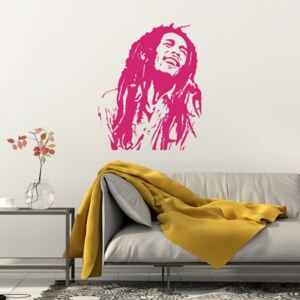 GLIX Bob Marley - autocolant de perete Roz 75 x 90 cm