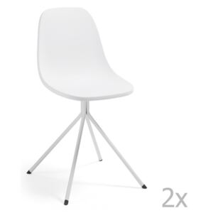Set 2 scaune La Forma Mint, alb