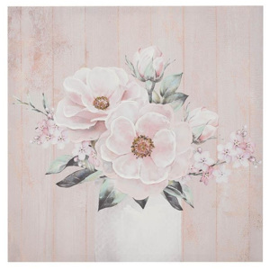 Tablou pictat canvas Pink Flower 70 cm