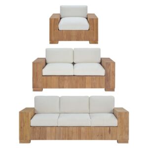 Set canapele, 3 piese, lemn masiv de tec