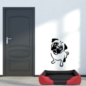 GLIX Pug dog - autocolant de perete Negru 25 x 40 cm