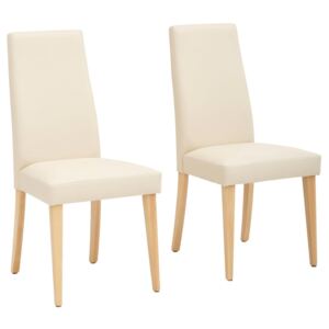 Set 2 scaune Mary, bej, piele ecologică