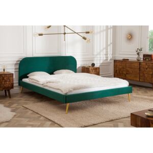 Pat dormitor catifea verde 140x200cm Famous Bed Green | INVICTA INTERIOR