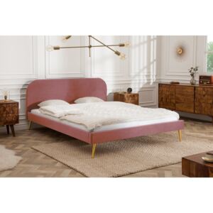 Pat dormitor catifea roz 140x200cm Famous Bed Old Pink | INVICTA INTERIOR