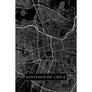 Harta Santiago De Chile_black, POSTERS