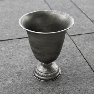 Vaza deco Regal din metal argintiu 25 cm