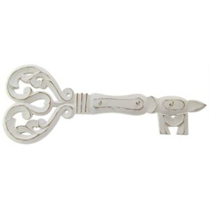 Cuier Key din lemn alb 60x20 cm