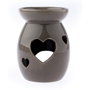 Aroma-lampă ceramică Inimă, gri