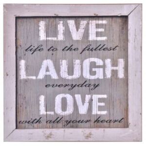 Tablita lemn "Live, Laugh, Love"