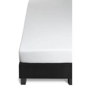 Cearceaf alb de pat elastic 160x200 cm Jersey White