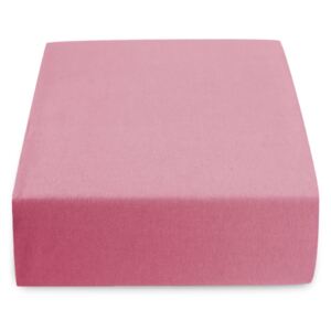 Cearșaf Jersey roz 160 x 200 cm
