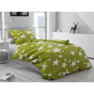 Lenjerie de pat micropluș Star verde