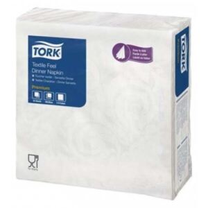 Șervețel TORK, 1/4 pliat, 1 strat, 39x39 cm, Premium, TORK "Textile Feel Elegance Dinner", alb