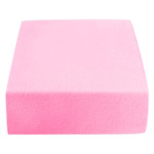 Cearșaf Terry pentru pătuț copii roz 60x120 cm