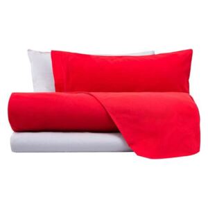 Lenjerie pat Color rosso/gri , pentru o persoana