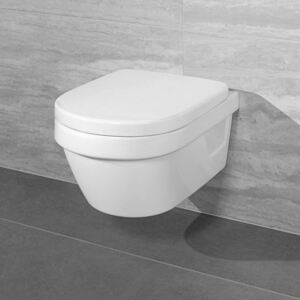 Set vas WC suspendat Villeroy Boch, Architectura, COMPACT, Direct Flush, cu capac Soft Close, Quick release, alb