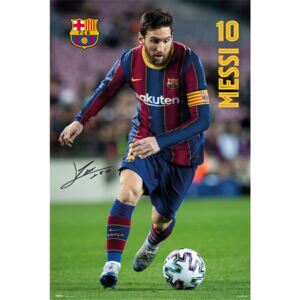 Poster FC Barcelona - Messi 2020/2021, (61 x 91.5 cm)