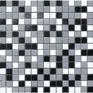Mozaic sticla mix alb gri negru 30,5x32,5 cm