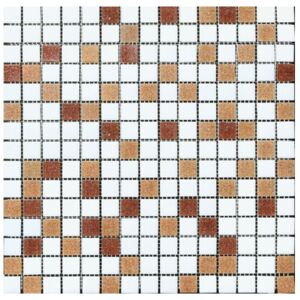 Mozaic sticla mix alb maro 30,5x32,5 cm