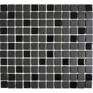 Mozaic sticla-ceramica CU G70 negru 32,7x30,2 cm