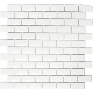 Mozaic ceramic Brick Bond Diamond CBW 104 uni alb 30x30 cm