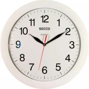 SECCO Ceas de perete, 30 cm, SECCO, ramă albă