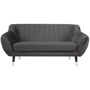 Canapea cu 2 locuri Mazzini Sofas BENITO cu picioare negre, gri
