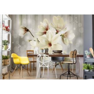 Fototapet - Magnolia Flowers Sparkles Modern Design Papírová tapeta - 184x254 cm