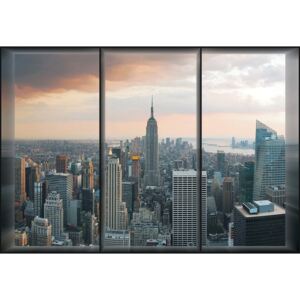 New York Skyline Window View Fototapet, (254 x 184 cm)