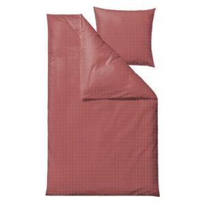 Lenjerie de pat din bumbac damasc pentru pat single Södahl Clear, 140 x 220 cm, roșu