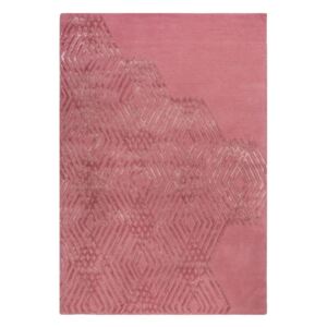 Covor din lână Flair Rugs Diamonds, 120 x 170 cm, roz