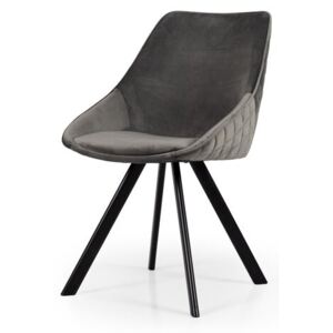Set de 2 scaune tapitate Ritz, gri/negru, 83 x 50 x 46 cm