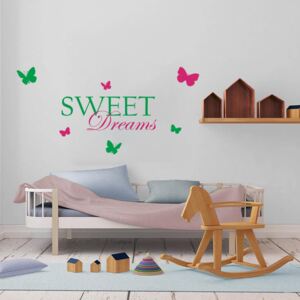 GLIX Sweet dreams - autocolant de perete Verde și roz 120 x 60 cm