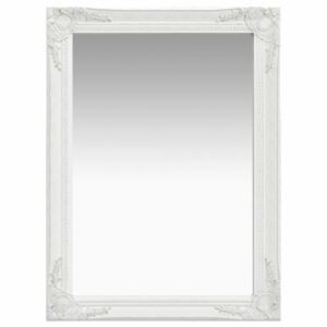 Oglindă de perete în stil baroc alb 60 x 80 cm