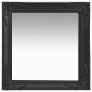 Oglindă de perete în stil baroc negru 60 x 60 cm