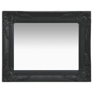 Oglindă de perete în stil baroc negru 50 x 40 cm
