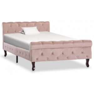Cadru de pat roz 100 x 200 cm catifea