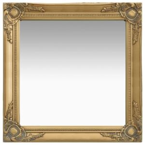 Oglindă de perete în stil baroc auriu 60 x 60 cm