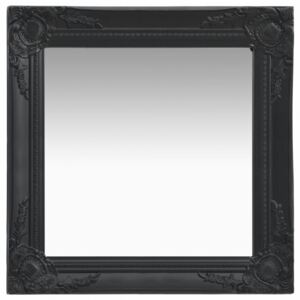 Oglindă de perete în stil baroc negru 50 x 50 cm