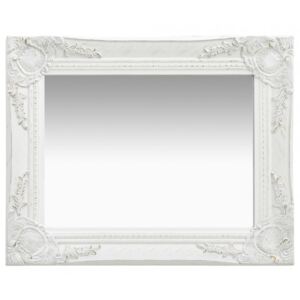 Oglindă de perete în stil baroc alb 50 x 40 cm