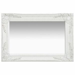 Oglindă de perete în stil baroc alb 60 x 40 cm