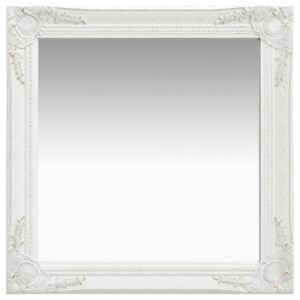 Oglindă de perete în stil baroc alb 60 x 60 cm