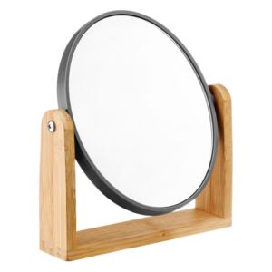 Oglinda cosmetica rotunda pe suport bambus Beauty