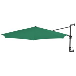 Umbrelă soare, montaj pe perete, tijă metalică, verde, 300 cm