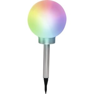 Lampa solara sfera cu LED RGBW Ø200 mm, culori interschimbabile