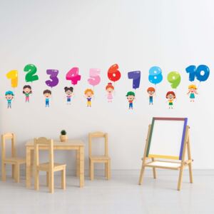 Set stickere educative pentru perete - Numere si baloane