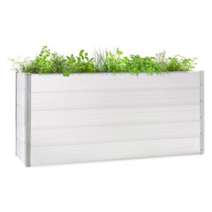 Blumfeldt Nova Grow, ghiveci de grădină, 195 x 91 x 50 cm, WPC, aspect de lemn, alb
