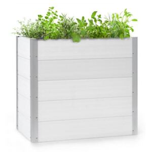 Blumfeldt Nova Grow, ghiveci de grădină, 100 x 91 x 50 cm, WPC, aspect de lemn, alb