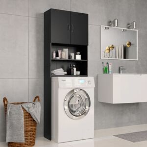 Dulap mașina de spălat, negru, 64 x 25,5 x 190 cm, PAL